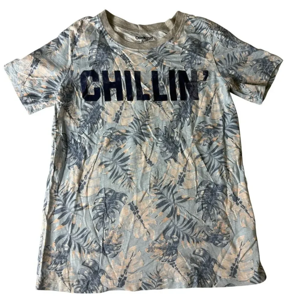 OshKosh B'gosh Boys' Chillin' Tropical Blue Tee Shirt Size 10